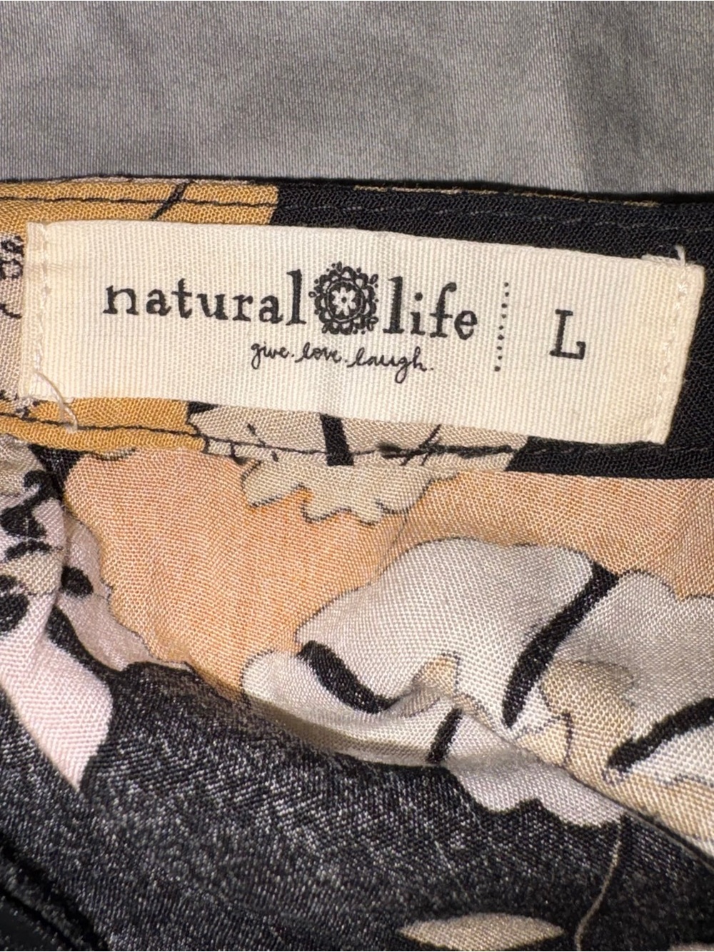 Natural Life Skirt Maxi Side Slit Floral Size Large - Picture 10 of 10